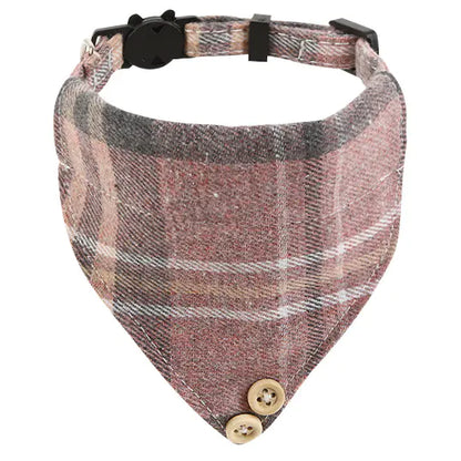 Plaid Bow Cat Collar with Bell for British Cats
