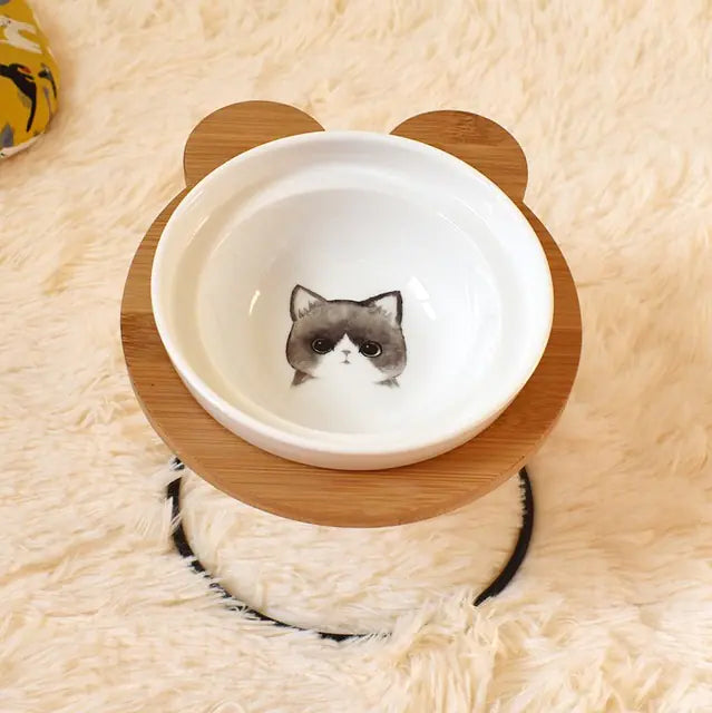 Spine Protection Bowl Holder for Cat Food and Water